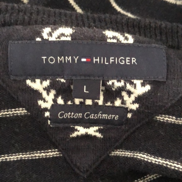 Tommy Hilfiger Cotton Cashmere Striped Sweater - Picture 3 of 4